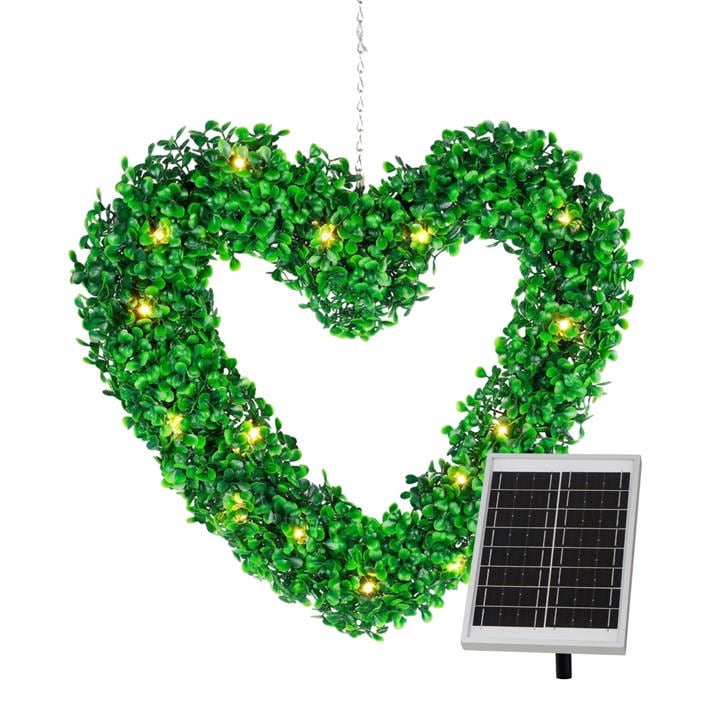 Streetwize Unisex Green Solar Hanging Topiary Heart Light