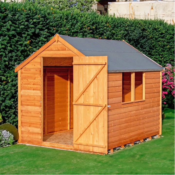 Shire Unisex Brown Overlap Apex 8X6 Single Door Value With Window Size 8 X 6Ft
