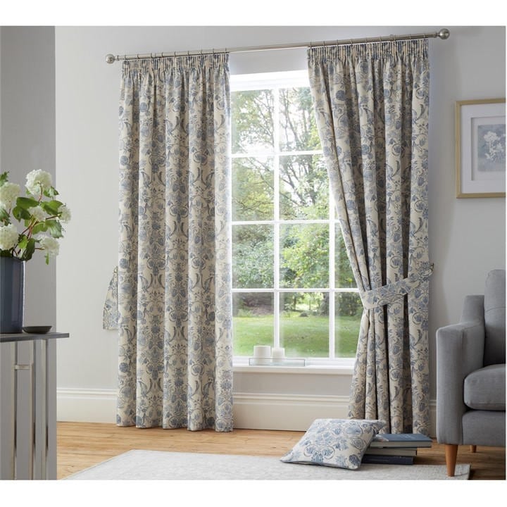 DREAMS AND DRAPES AVERIE PENCIL PLEAT CURTAINS WITH TIE-BACK