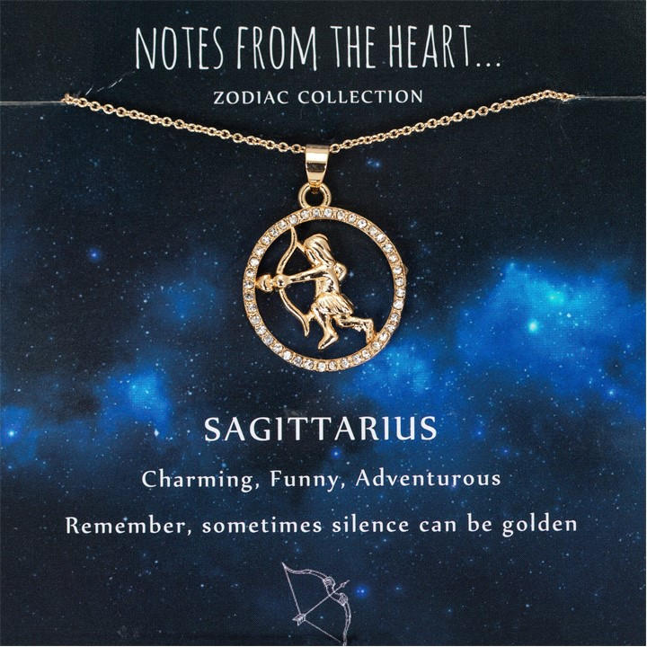 Notes From The Heart Unisex Gold Zodiac Pendant