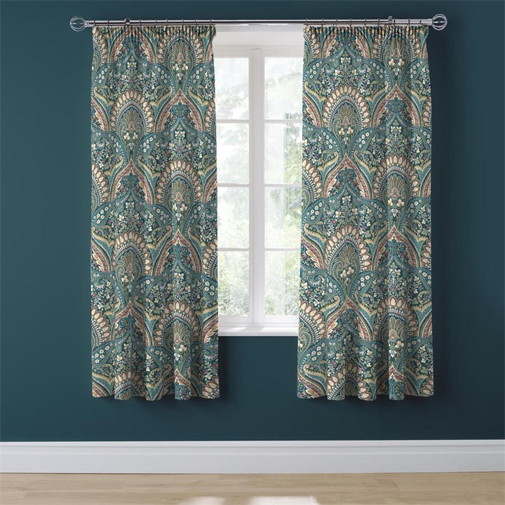 DREAMS AND DRAPES PALAIS PAIR OF PENCIL PLEAT CURTAINS WITH TIEBACK