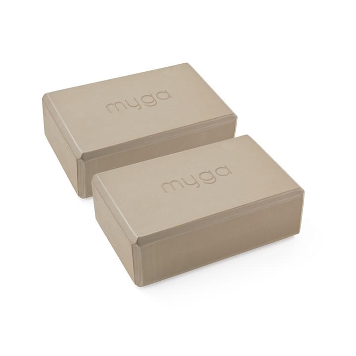 Myga Unisex Brown Yoga Blocks Pairs – Neutral Tone
