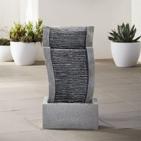 Breeins - Cascading Tiered Ornament Water Fountain Black