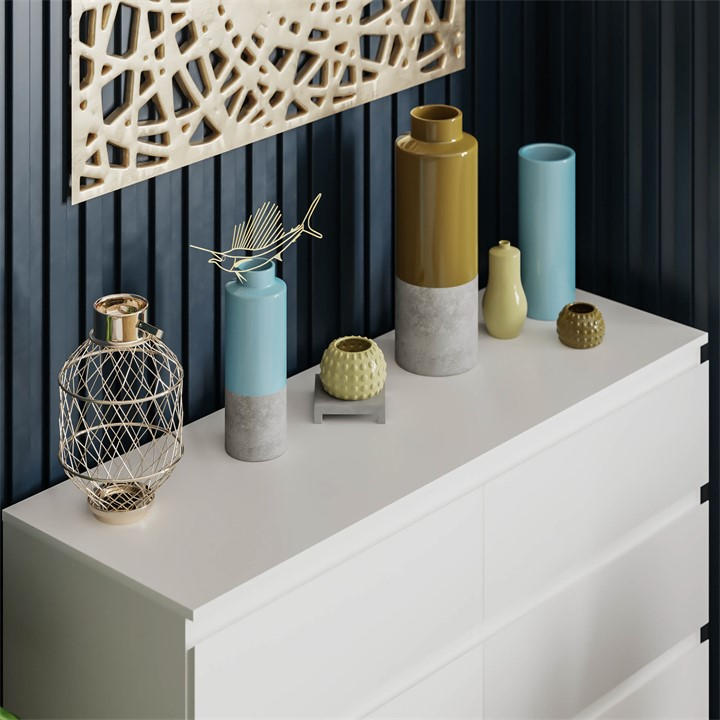 White - Lassic - Vida Designs Denver 6 Drawer Chest