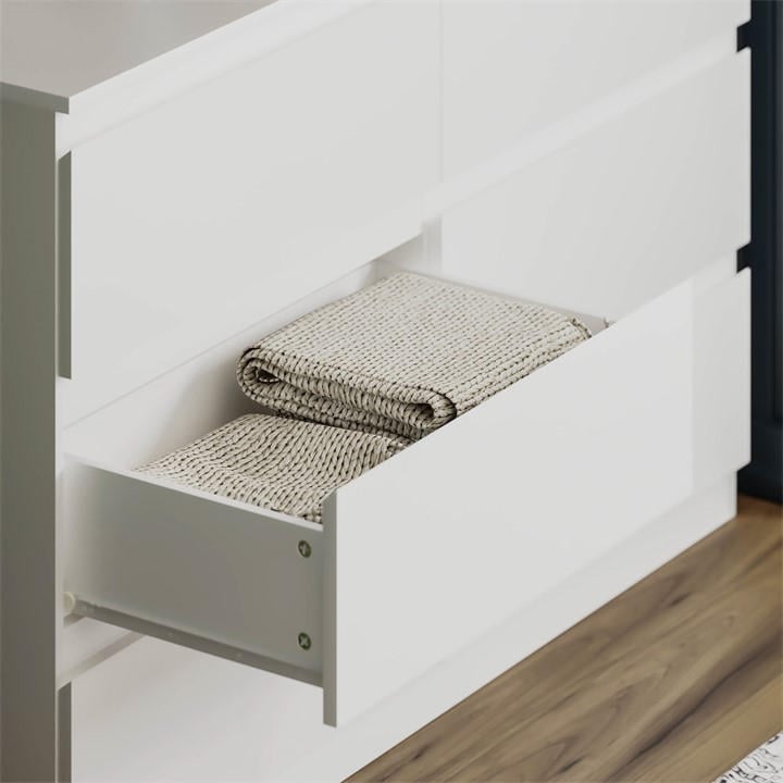 White - Lassic - Vida Designs Denver 6 Drawer Chest