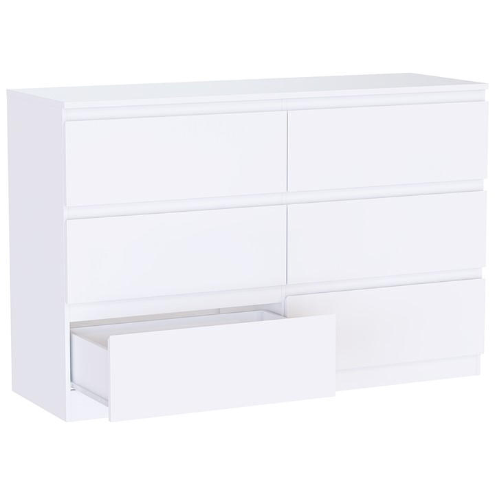White - Lassic - Vida Designs Denver 6 Drawer Chest