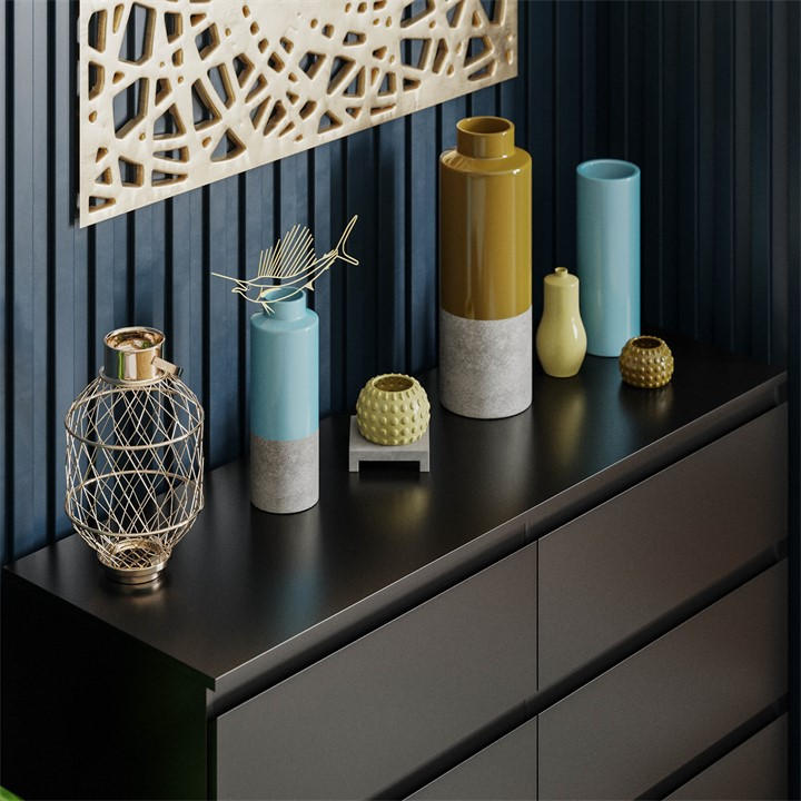 Black - Lassic - Vida Designs Denver 6 Drawer Chest