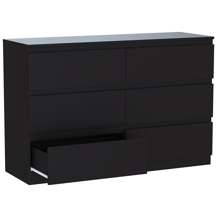 Black - Lassic - Vida Designs Denver 6 Drawer Chest