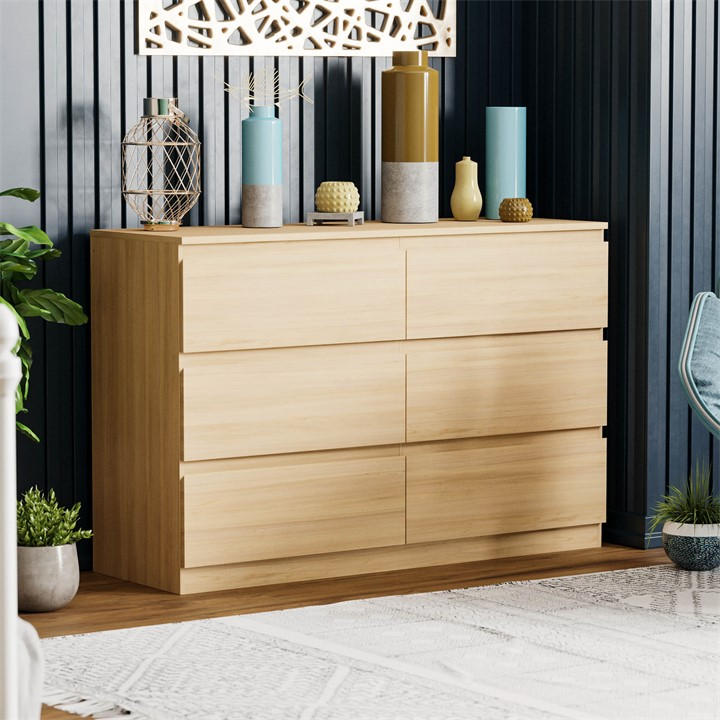 Pine - Lassic - Vida Designs Denver 6 Drawer Chest