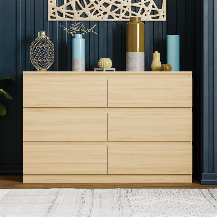 Pine - Lassic - Vida Designs Denver 6 Drawer Chest