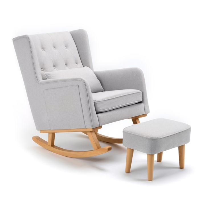 Babymore Unisex Kids Grey Lux Nursing Chair With Stool 101X64x97