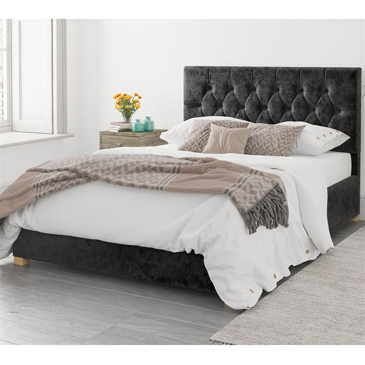 Aspire Unisex Black Olivier Ottoman Storage Bed Superking