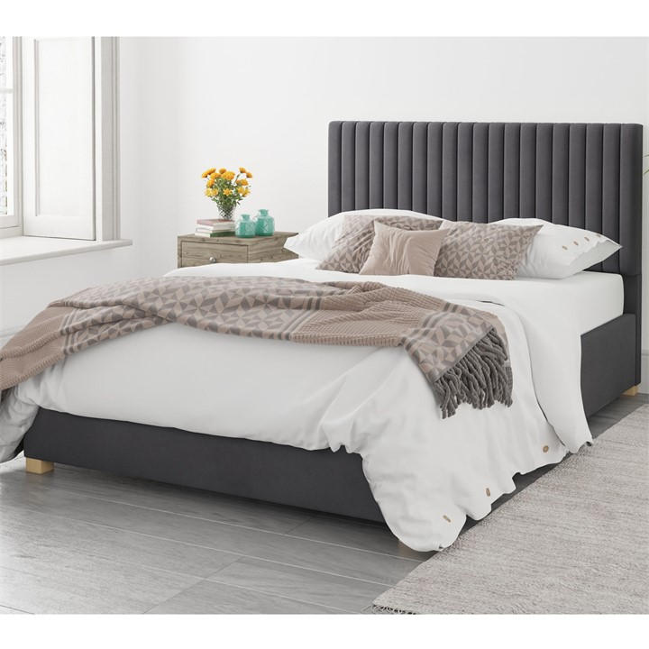 Aspire Unisex Grey Grant Ottoman Storage Bed Double