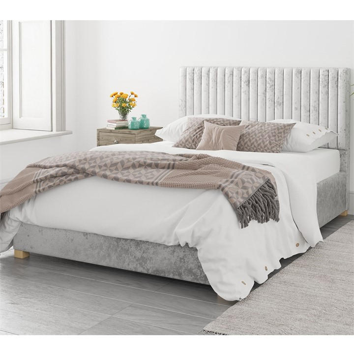 Aspire Unisex Silver Grant Ottoman Storage Bed Double