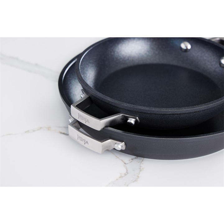 Black / Silver - Ninja - Foodi ZEROSTICK Stackable 2-Piece Frying Pan Set