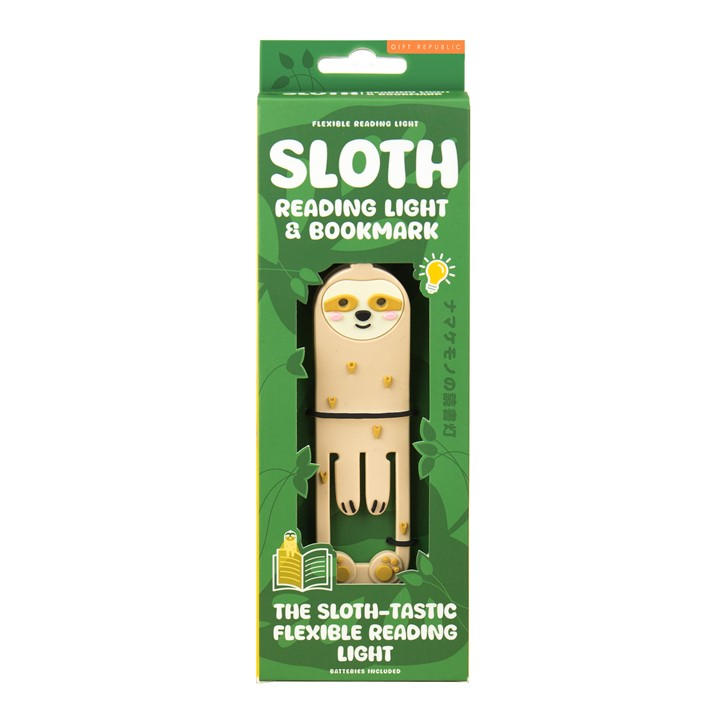 Gift Republic Unisex Multi Sloth Reading Light & Bookmark