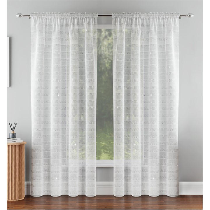 TYRONE TEXTILES LIMA METALLIC STRIPE SHEER VOILE PA