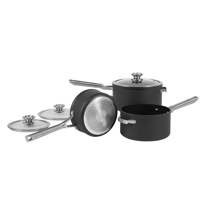 Ninja Black Foodi Zerostick Stackable 3-Piece Saucepan Set -