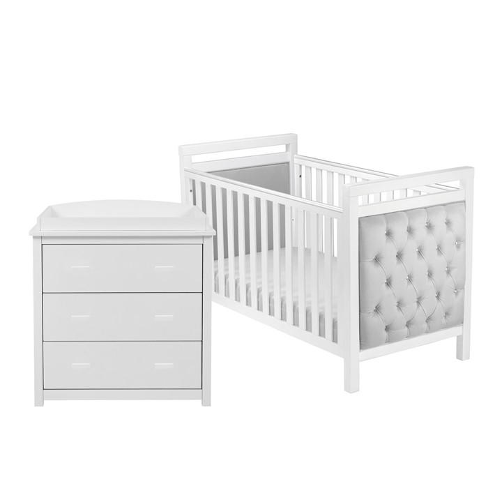 Babymore Unisex Kids White Velvet Deluxe 2 Piece Room Set Variable