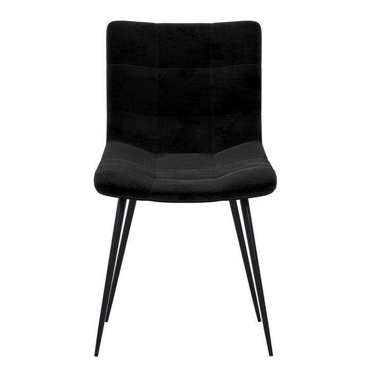 Black - Lassic - Richton Set Of 2 Padded Velvet Dining Chairs UKFR