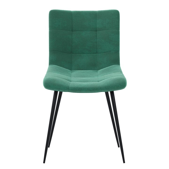 Green - Lassic - Richton Set Of 2 Padded Velvet Dining Chairs UKFR