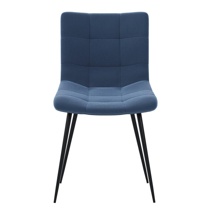 Blue - Lassic - Richton Set Of 2 Padded Velvet Dining Chairs UKFR