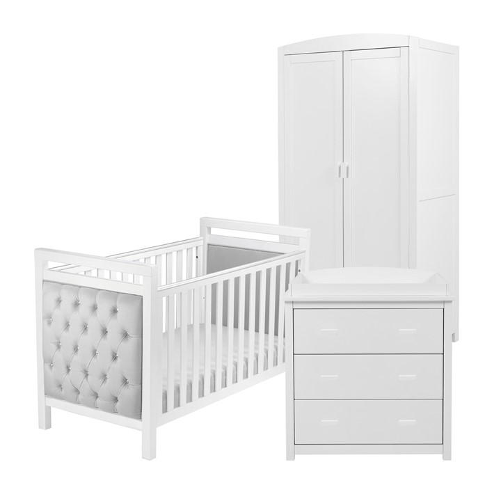 Babymore Unisex Kids White Velvet Deluxe 3 Piece Room Set Variable