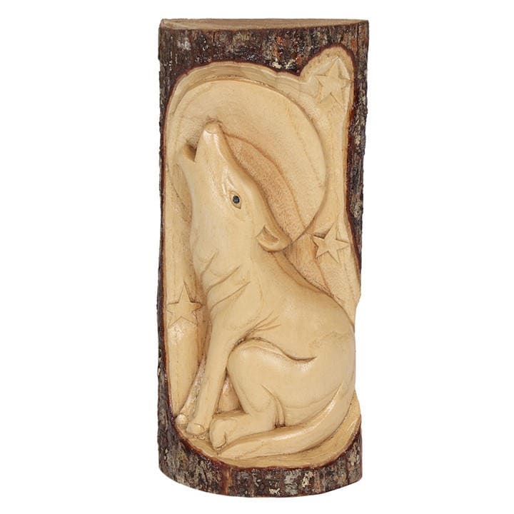 Something Different Unisex Brown 30Cm Wolf Wood Carving