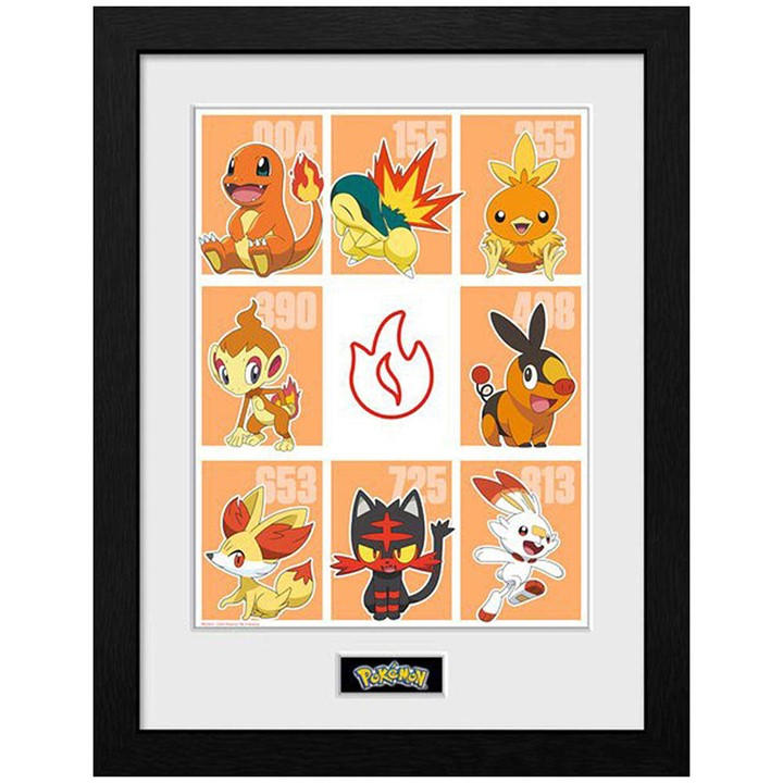 Pokemon Pokémon Framed Print First Partners Fire (30x40