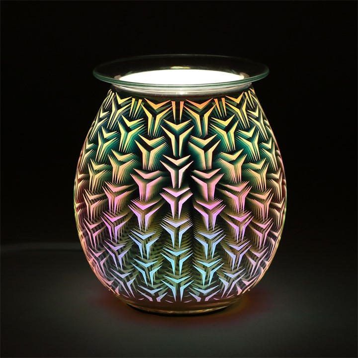Something Different Unisex Silver 3D Geometric Light Up Electric Oil Burner -