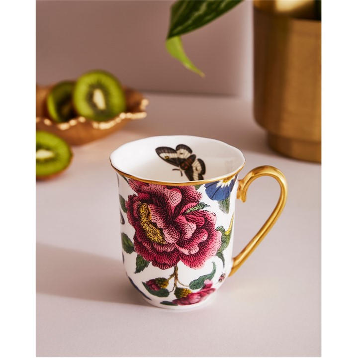 Spode Unisex Multi Creatures Of Curiosity White Floral Mug