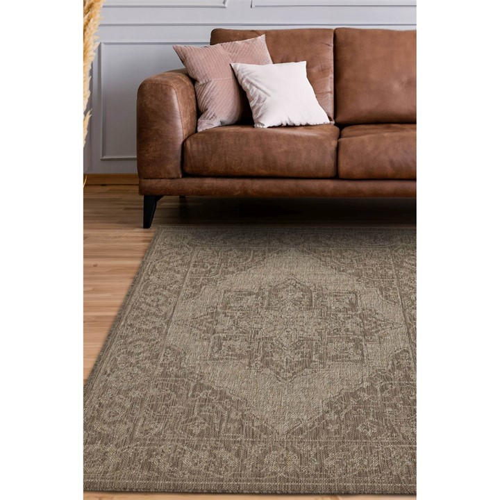 Homemaker Unisex Beige Gel Medallion Rug Latte 160X225cm
