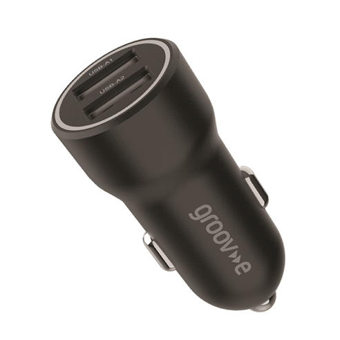 Groov-e - Dual USB-A Car Charger 15W - Black