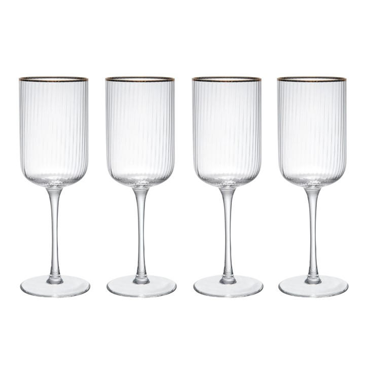 Mikasa Unisex Clear Sorrento Ridged Crystal Red Wine Glasses - 450Ml