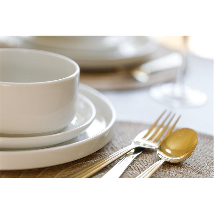 Service De Table Camberlie Mikasa - Porcelaine Blanche Style Scandinave, 12 Pièces (4 Grandes Assiettes, 4 Petites, 4 Bols) - 3