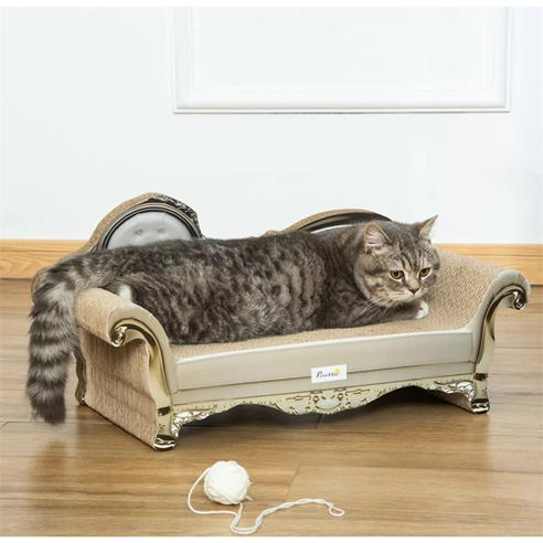 PawHut - PawHut Cat Bed with Scratching Pad & Catnip