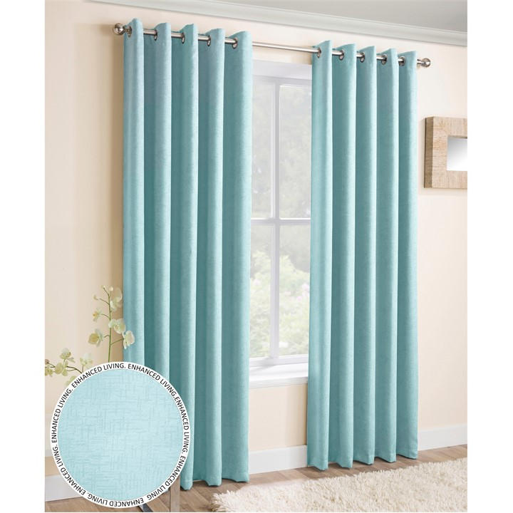 Enhanced Living Unisex Blue Vogue Sky Room Darkening Curtains Eyelet