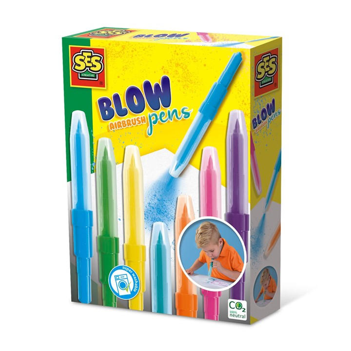 Ses Creative Unisex Kids Multi Blow Airbrush Pens -