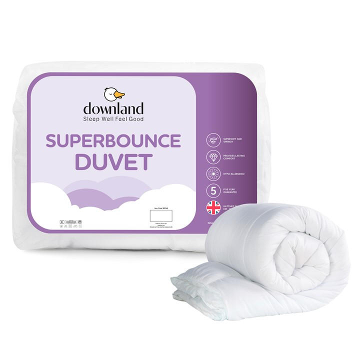 Downland Unisex White Superbounce 13.5 Tog Duvet Single