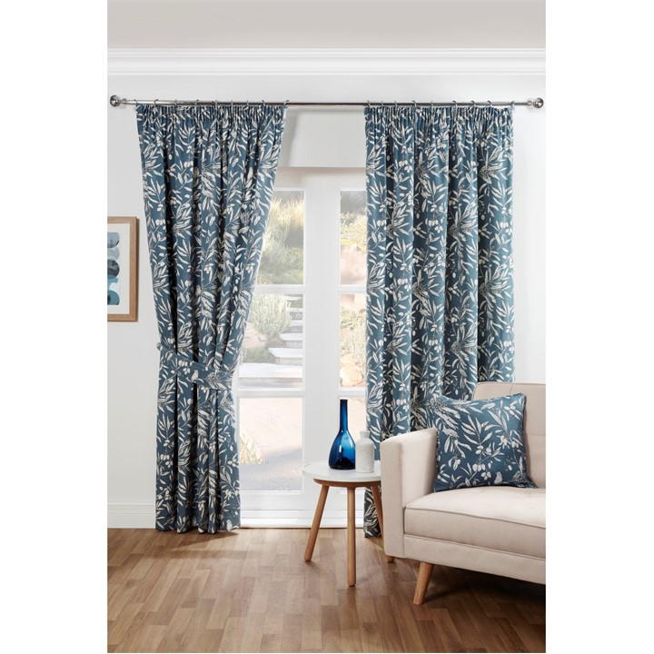 SUNDOUR AVIARY FLORAL PENCIL PLEAT CURTAINS