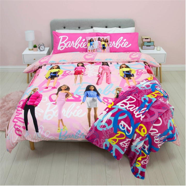 Barbie Unisex Kids Multi Unboxed Duvet Double