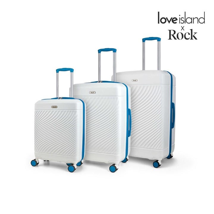 Rock Unisex White Love Island Suitcase /Blue Cabin