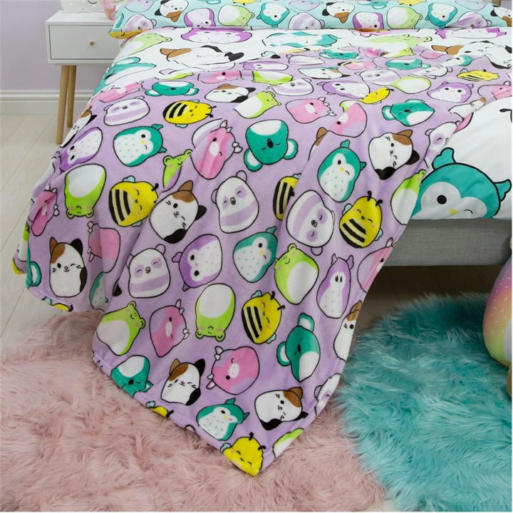 Squishmallows Unisex Kids Multi Playful Fleece Blanket -