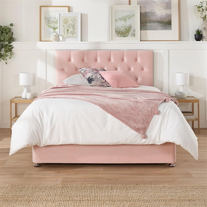 Aspire Unisex Pink Olivier Divan, No Drawers Single