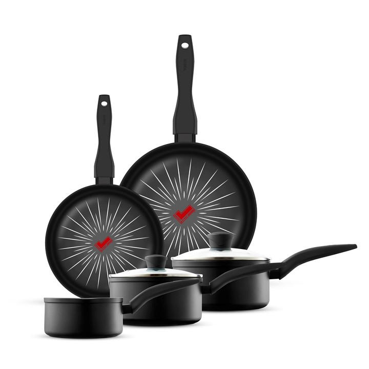 Tower Unisex Black Smart Start Forged 5Pc Cookware Set - Medium