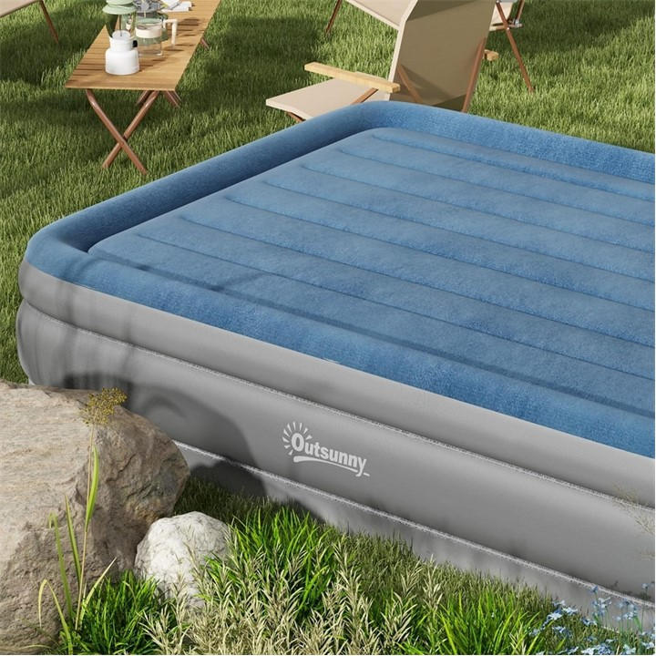 Outsunny Outsunny KingSize Inflatable Mattress with pump Grey