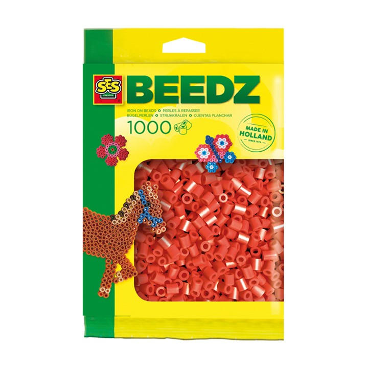 Ses Creative Unisex Kids Multi Iron On Beads 1000 Red