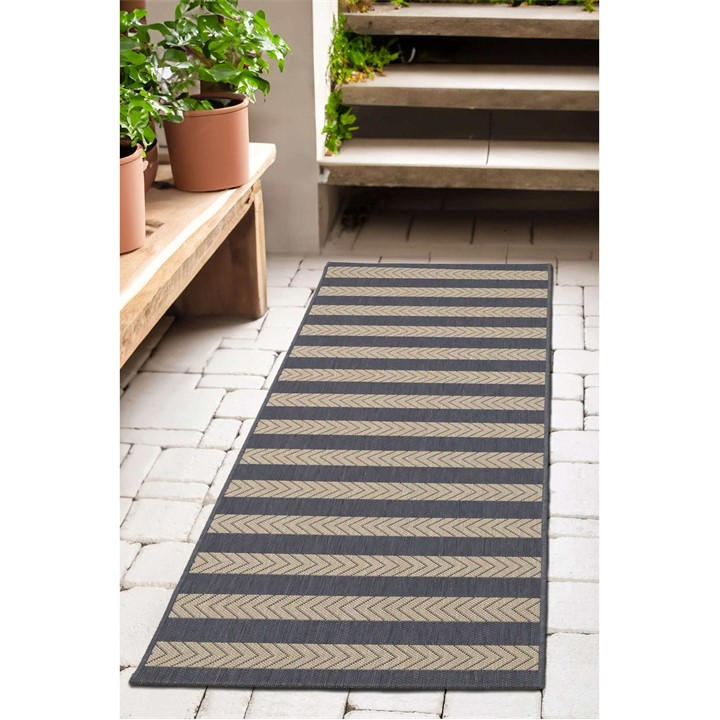 Homemaker Unisex Blue Eden Stripe Runner Denim 67X300cm