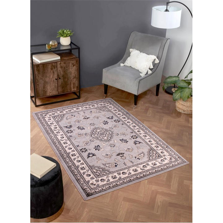 Hmc Home Unisex Grey Sherborne Traditional Rug