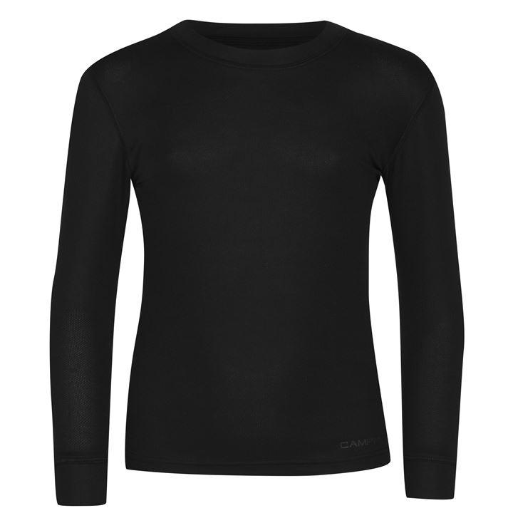 Campri Unisex Kids Black Thermal Baselayer Top Junior Size 7